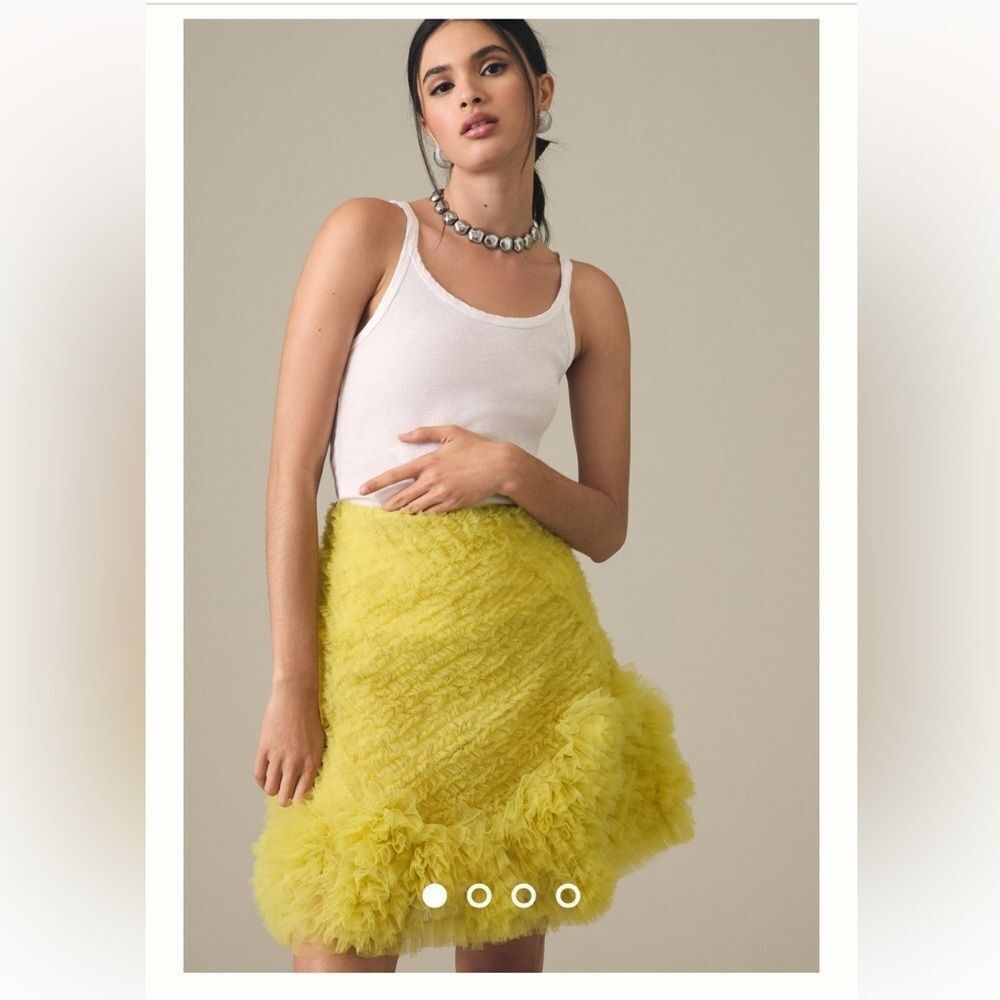 Anthropologie Let Me Be Tulle Mini Skirt Color:
CHARTREUSE size XS